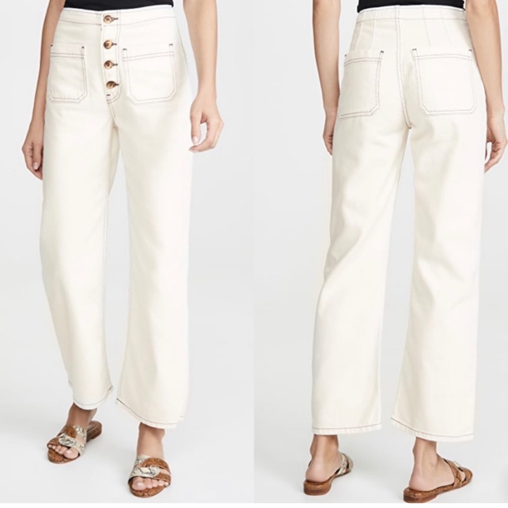 🤍REFORMATION CREAM BUTTON JEANS🤍